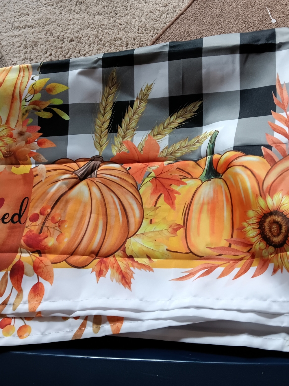 Orange Pumpkin & Sunflower Tablecloth  60 By 84